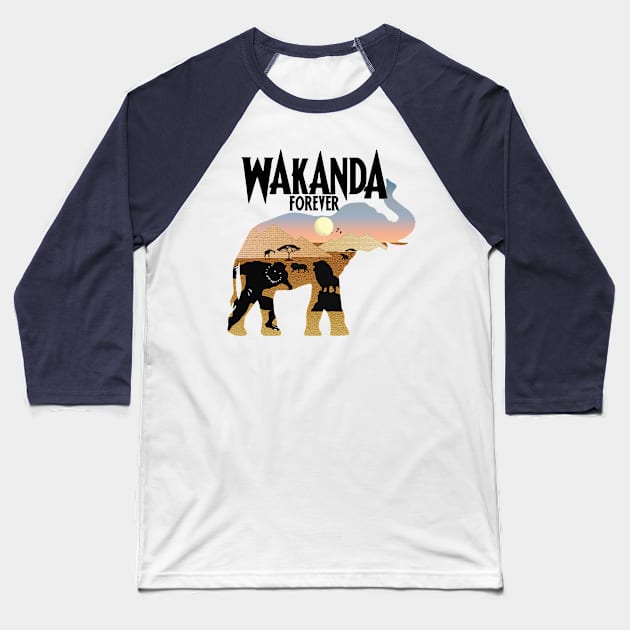 Wakanka the spirit elephant Baseball T-Shirt by keshanDSTR